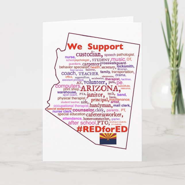 Tarjeta De Agradecimiento Apoyo escolar en Arizona (Anverso)