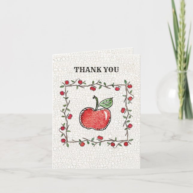 Tarjeta De Agradecimiento Apple con crema de vino (Anverso)