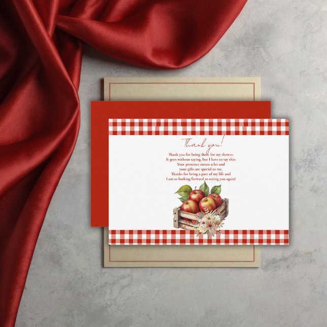 Tarjeta De Agradecimiento Apple de mi ojo Red Orchard Baby Shower (Subido por el creador)