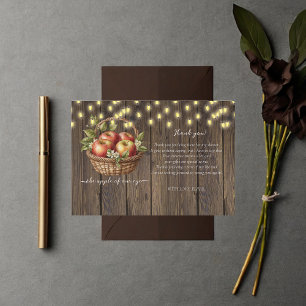Tarjeta De Agradecimiento Apple De Nuestro Ojo Cae Floral Madera Baby Shower