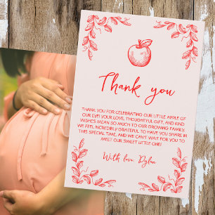 Tarjeta De Agradecimiento Apple De Nuestro Ojo Otoño Foto Baby Shower