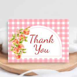 Tarjeta De Agradecimiento Apple of Our Eye Gingham Baby Shower