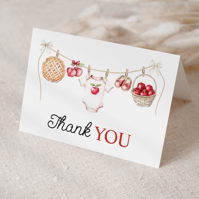 Tarjeta De Agradecimiento Apple of Our Eye Orchard Harvest Baby Shower (Subido por el creador)