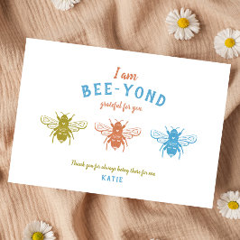 Tarjeta De Agradecimiento Apreciación de Abejas Bombón Lindas