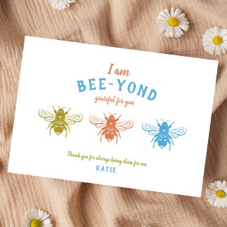 Tarjeta De Agradecimiento Apreciación de Abejas Bombón Lindas