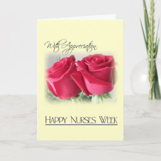 Tarjeta De Agradecimiento Apreciación de la Semana de Enfermeras-Dos Rosas