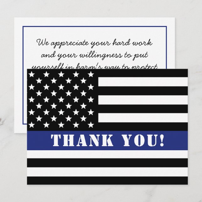 Tarjeta De Agradecimiento Apreciación de los agentes de policía personalizad (Anverso / Reverso)