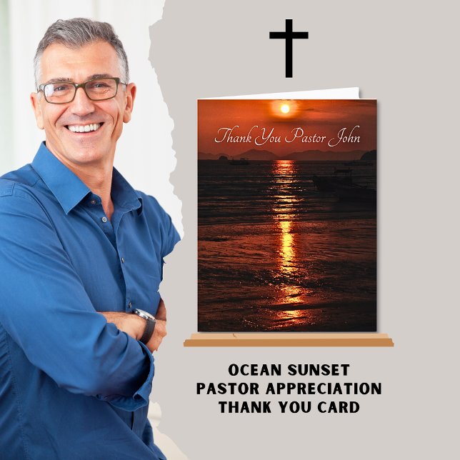 Tarjeta De Agradecimiento Apreciación del Pastor del Amanecer del Océano (Subido por el creador)