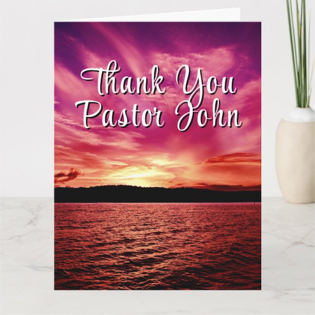 Tarjeta De Agradecimiento Apreciación del Pastor del Amanecer Rosa del Océan (Anverso)