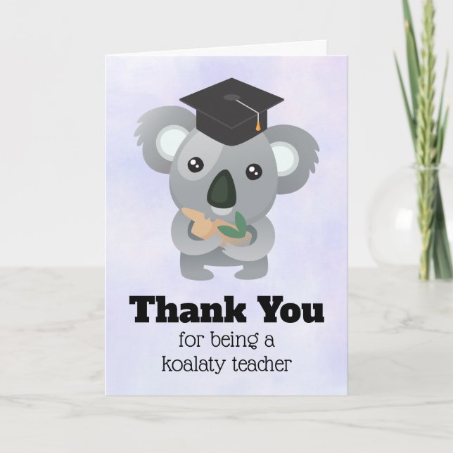 Tarjeta De Agradecimiento Apreciación del profesor Koala Pun (Anverso)