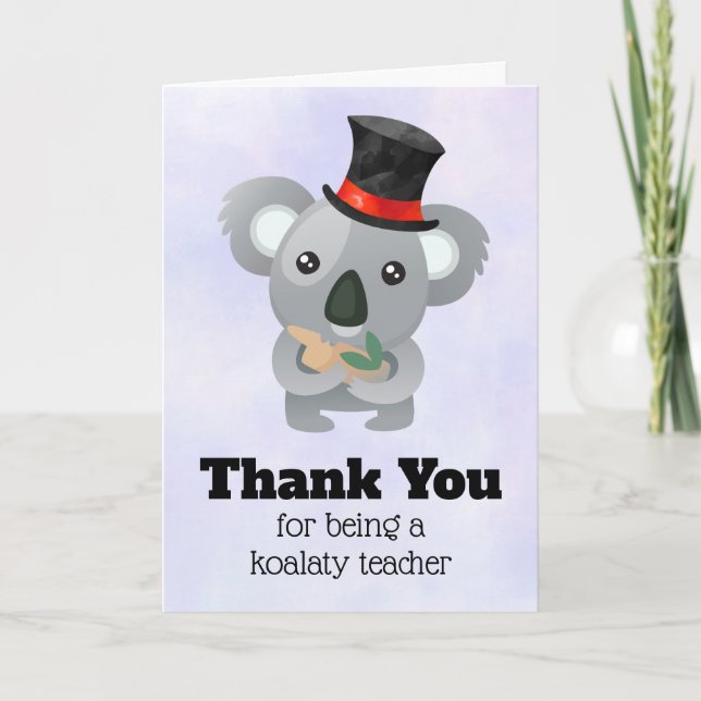 Tarjeta De Agradecimiento Apreciación del profesor Koala Pun (Anverso)