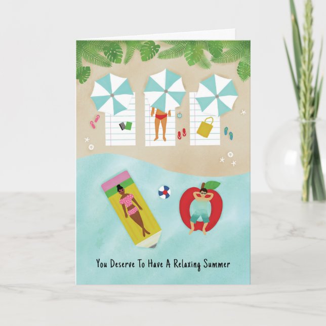 Tarjeta De Agradecimiento Apreciación del profesor Semana de vacaciones de v (Anverso)