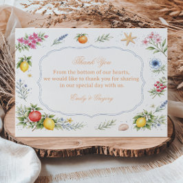 Tarjeta De Agradecimiento Apreciación floral cítrica costera