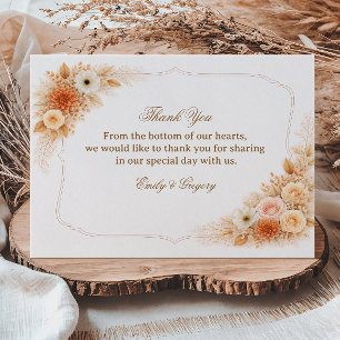 Tarjeta De Agradecimiento Apreciación Floral Neutral Cálida