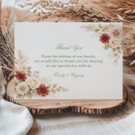 Tarjeta De Agradecimiento Apreciación floral neutral elegante