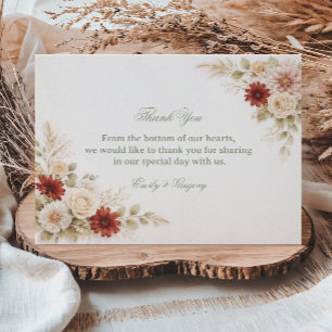 Tarjeta De Agradecimiento Apreciación floral neutral elegante