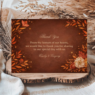 Tarjeta De Agradecimiento Apreciación Floral Rústica Cálida