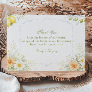 Tarjeta De Agradecimiento Apreciación floral suave de limón