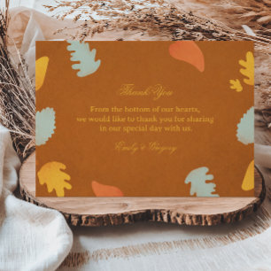 Tarjeta De Agradecimiento Apreciación moderna abstracta de otoño