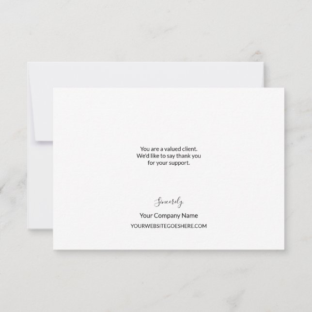 Tarjeta De Agradecimiento Apreciación simple del cliente comercial rosa (Reverso)