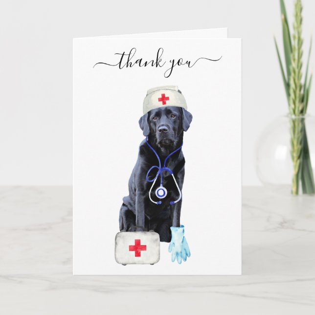 Tarjeta De Agradecimiento Apreciación veterinaria de perro (Anverso)