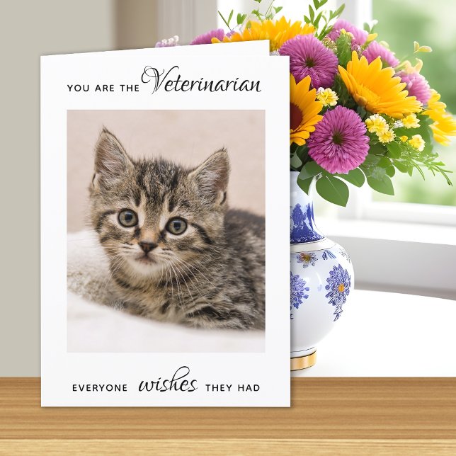 Tarjeta De Agradecimiento Apreciación veterinaria Mascota de felino lindo (Subido por el creador)