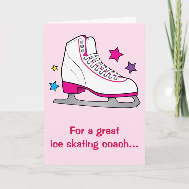 Tarjeta De Agradecimiento Aprecio del profesor del patinaje de hielo: (Anverso)