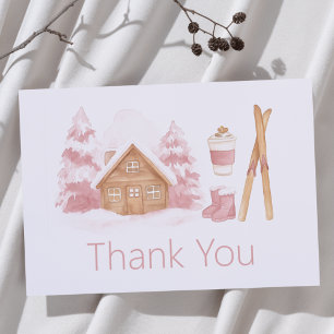 Tarjeta De Agradecimiento Apres Ski Pink Nesting Baby Shower