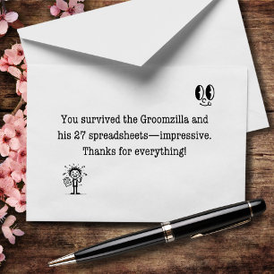 Tarjeta De Agradecimiento Aprobación del proveedor de pruebas de Groomzilla