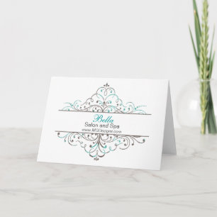 Tarjeta De Agradecimiento Aqua Flourish Estacionalidad De Negocios Personali