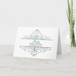 Tarjeta De Agradecimiento Aqua Flourish Estacionalidad De Negocios Personali