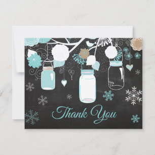 Tarjeta de agradecimiento Aqua Frasco de Mason Cop