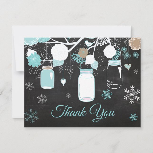 Tarjeta de agradecimiento Aqua Frasco de Mason Cop (Anverso)