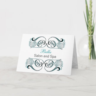 Tarjeta De Agradecimiento aqua Moda en blanco y negro Empresas Gracias Carta