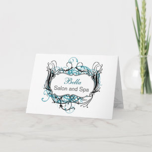 Tarjeta De Agradecimiento aqua Moda en blanco y negro Negocio Gracias Cartas