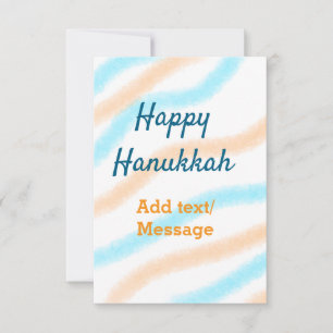 Tarjeta De Agradecimiento Aqua naranja feliz Hanukkah agregar mensaje de tex