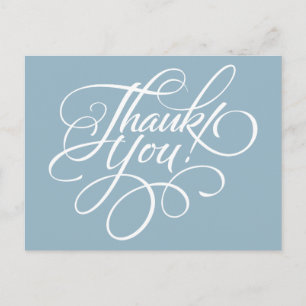 Tarjeta de agradecimiento Aquamarine Blue de Fancy