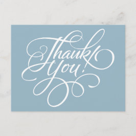 Tarjeta de agradecimiento Aquamarine Blue de Fancy