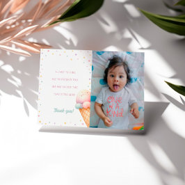 Tarjeta De Agradecimiento Aquí está el cumpleaños del Crema de Hielo Scoop