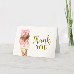 Tarjeta De Agradecimiento Aquí está la bienvenida a Baby Shower del Crema de