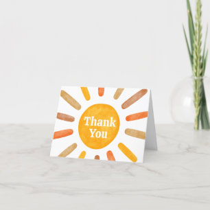 Tarjeta De Agradecimiento Aquí viene el Baby Shower de Sun