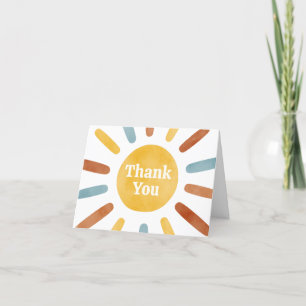 Tarjeta De Agradecimiento Aquí viene el Baby Shower Son Sunshine
