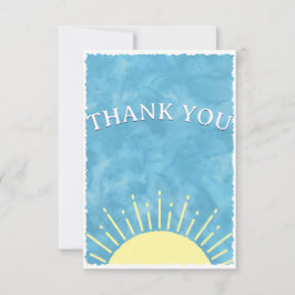 Tarjeta De Agradecimiento Aquí viene el hijo Acuarela Baby Shower Personaliz