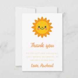 Tarjeta De Agradecimiento Aquí viene el hijo Baby Shower