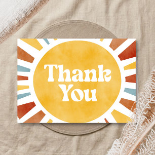 Tarjeta De Agradecimiento Aquí viene el sol Baby Shower