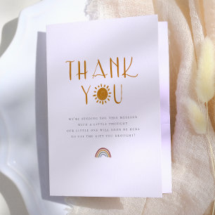 Tarjeta De Agradecimiento Aquí Viene El Sol   Baby Shower Gracias