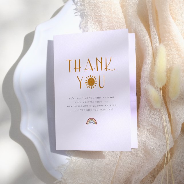 Tarjeta De Agradecimiento Aquí Viene El Sol | Baby Shower Gracias (Subido por el creador)