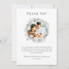 Tarjeta De Agradecimiento *~* AR16 QR Foto Boda Floral Elegante