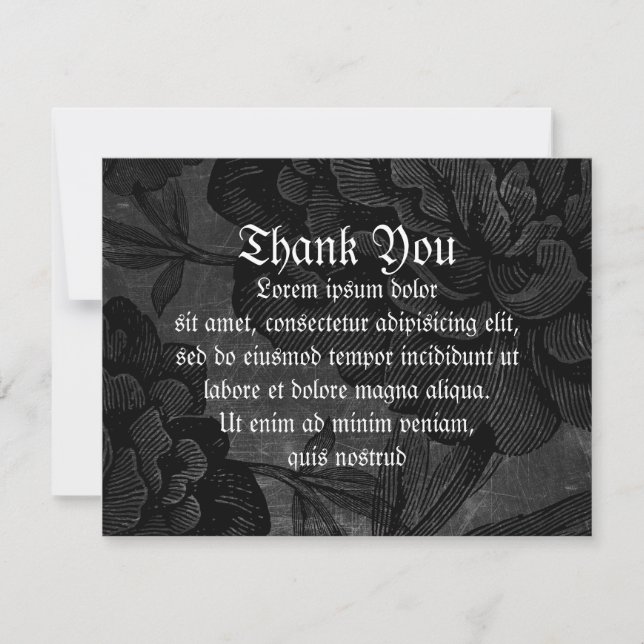 Tarjeta De Agradecimiento Araña Gótica En Flor (Anverso)