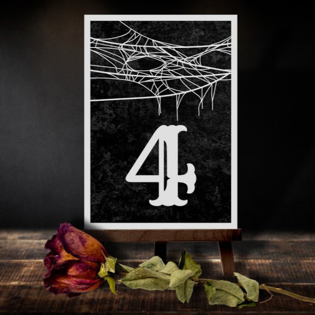 Tarjeta De Agradecimiento Araña gótica Web Halloween Boda Número de tabla (Subido por el creador)